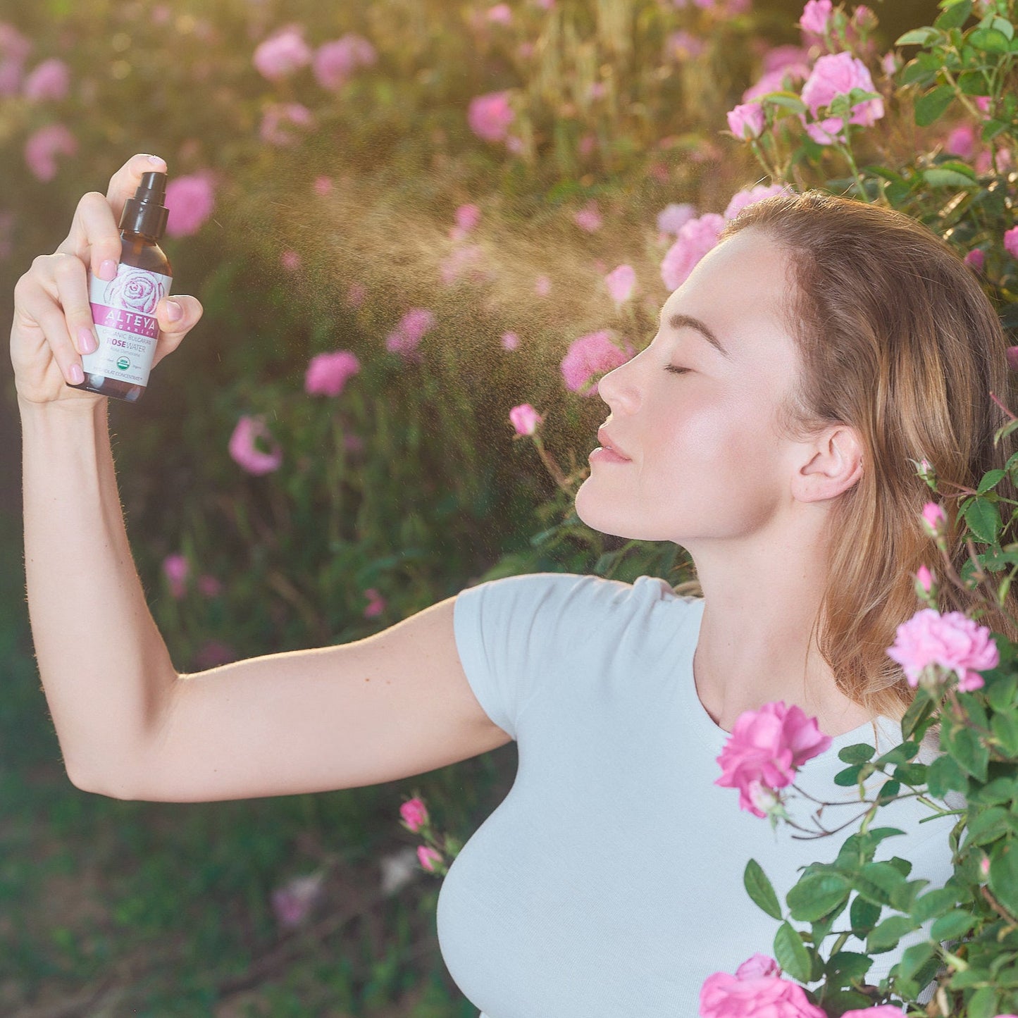 Organic Bulgarian Rose Water - Amber Glass Bottle