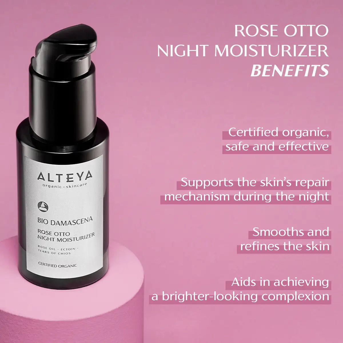 Bio Damascena Organic Rose Otto Night Moisturizer
