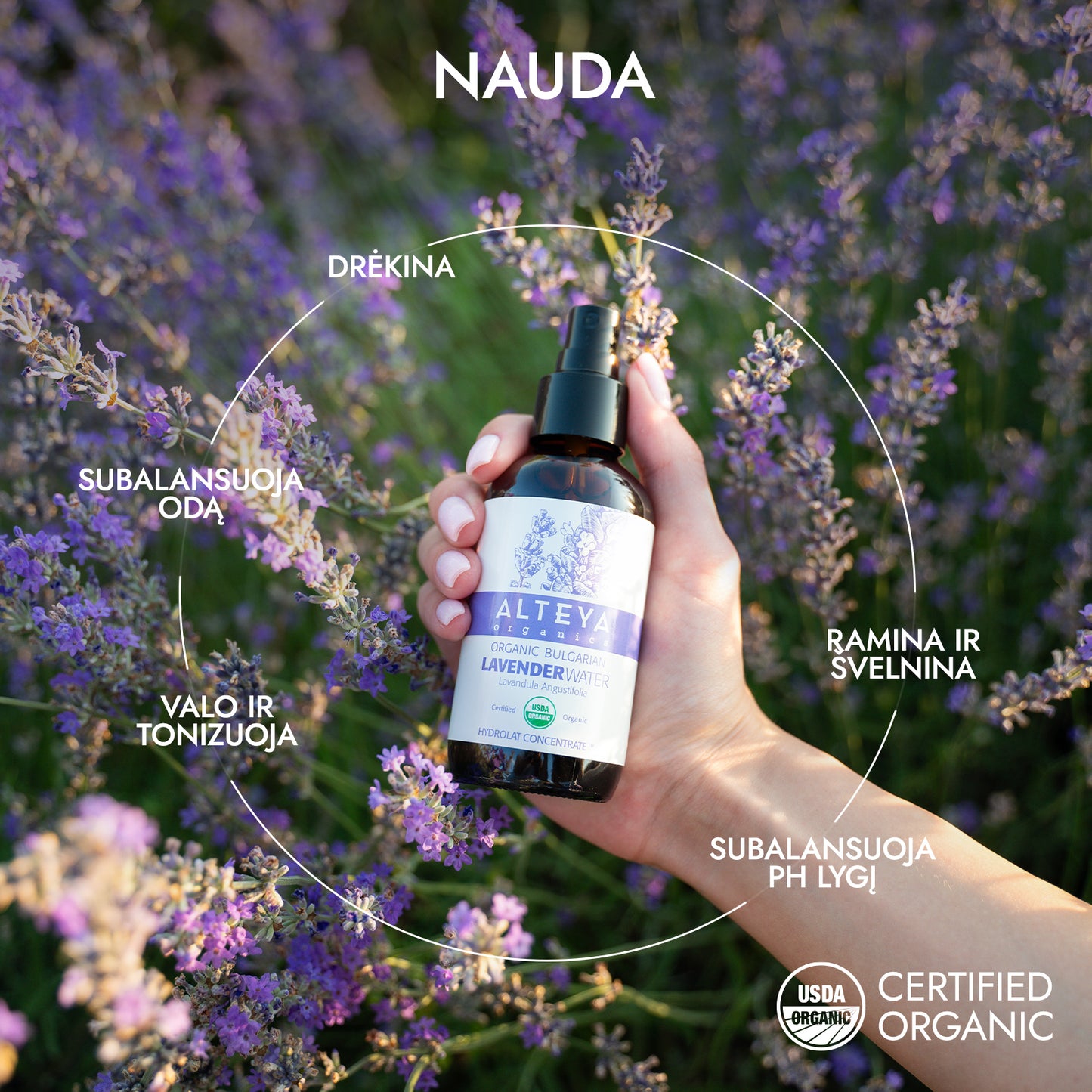 Organic Lavender Water - Amber Glass Bottle