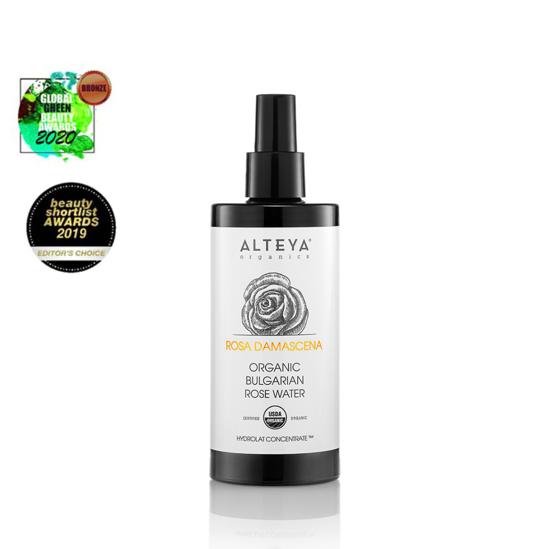 Organic Bulgarian Rose Water - Glass Bottle