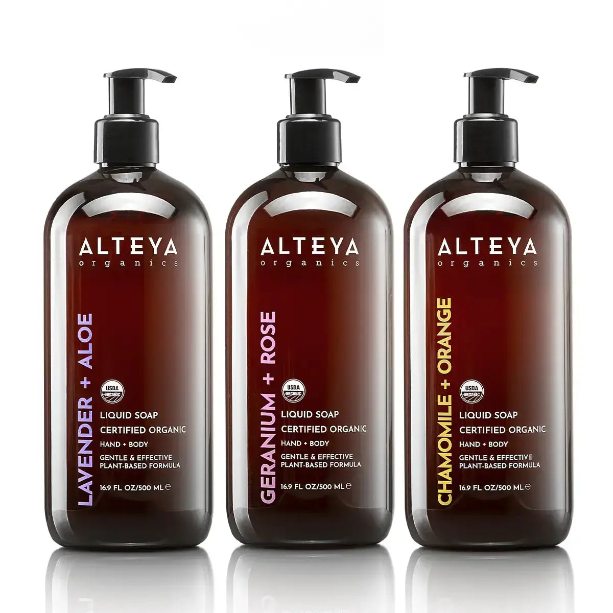Organic Liquid Soaps Set 3 x 500 ml