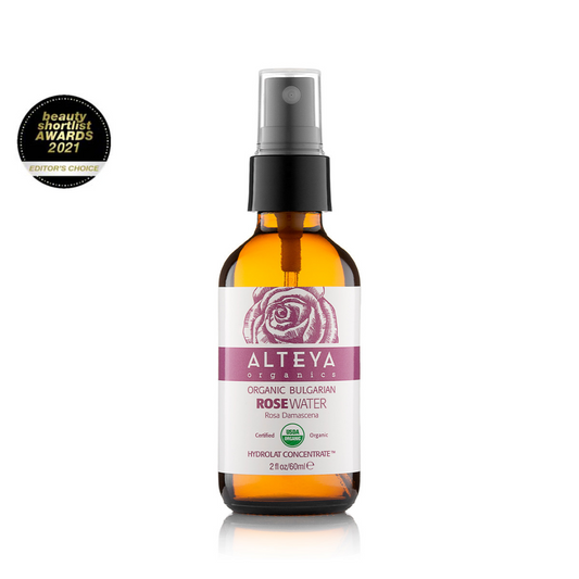 Organic Bulgarian Rose Water - Amber Glass Bottle