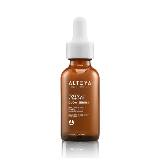 Ekologiškas švytėjimo suteikiantis veido serumas su vitaminu C „Luminous Rose“, Alteya Organics, 30 ml